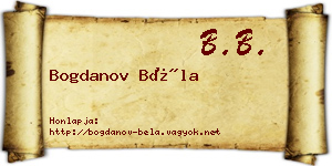 Bogdanov Béla névjegykártya
